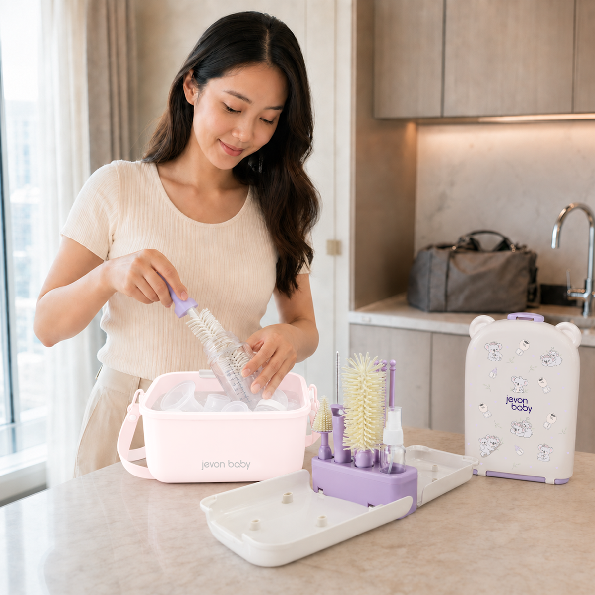 Jevonbaby Travel Bottle Brush