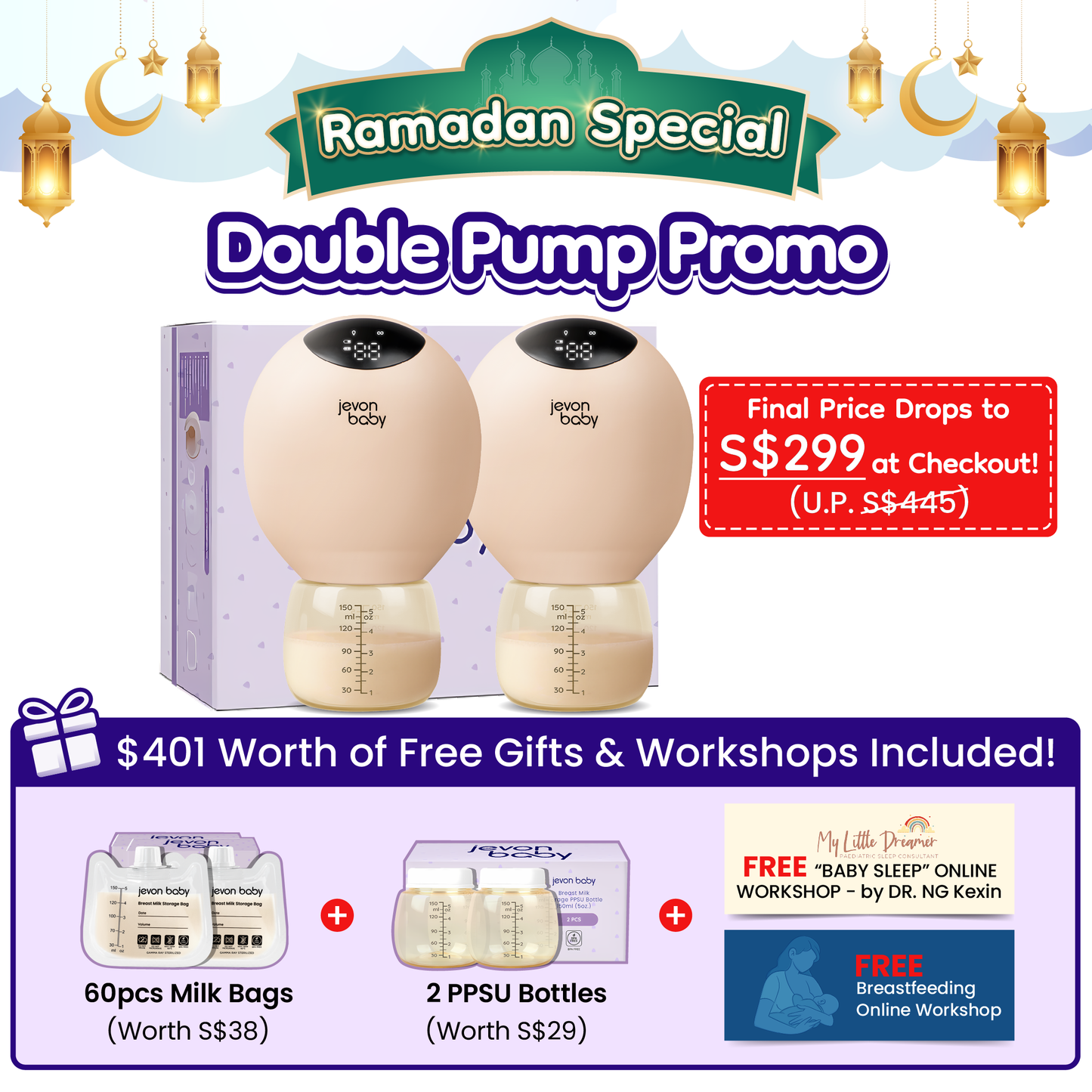 Jevonbaby Breast Pump - Ramadan Special
