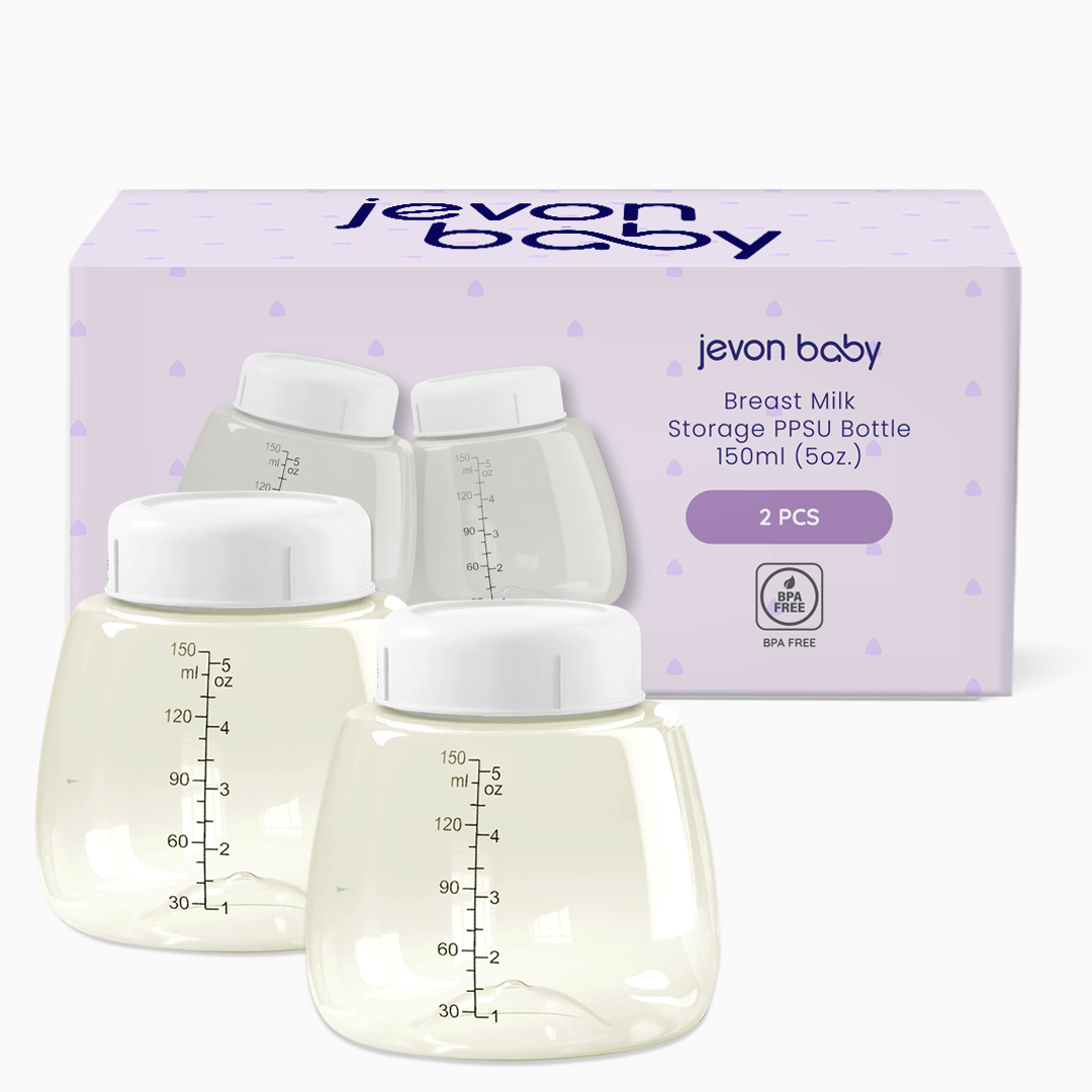Jevonbaby 150ml (5oz.) Breast Milk Storage PPSU Bottles (2Pcs per box)